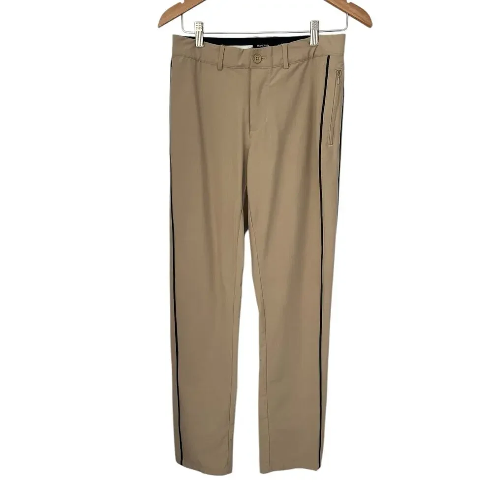 Monoprix Sport Golf Pants Stretch Performance Pockets Zip Preppy France Size 38